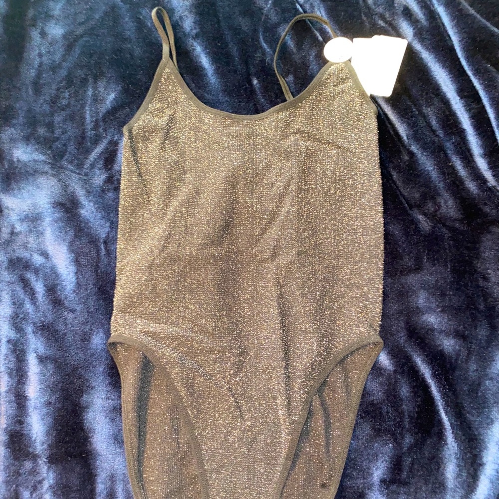 Forever 21 shimmer black bodysuit